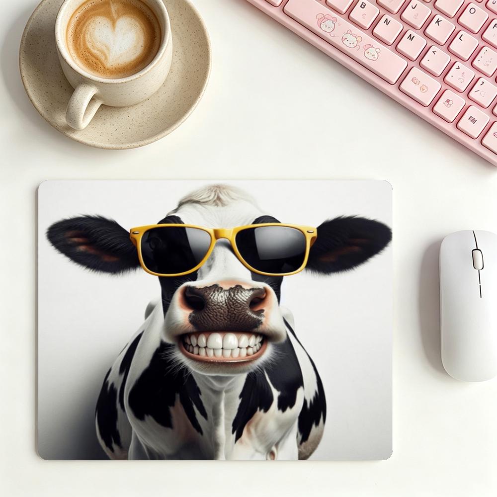 Cow Mat Rubber - 漫画クールカウゲーミングプレイマット大型デスクマットマウスパッドゲーミングオフィスデスクトップラップトップキーボードアクセサリー
