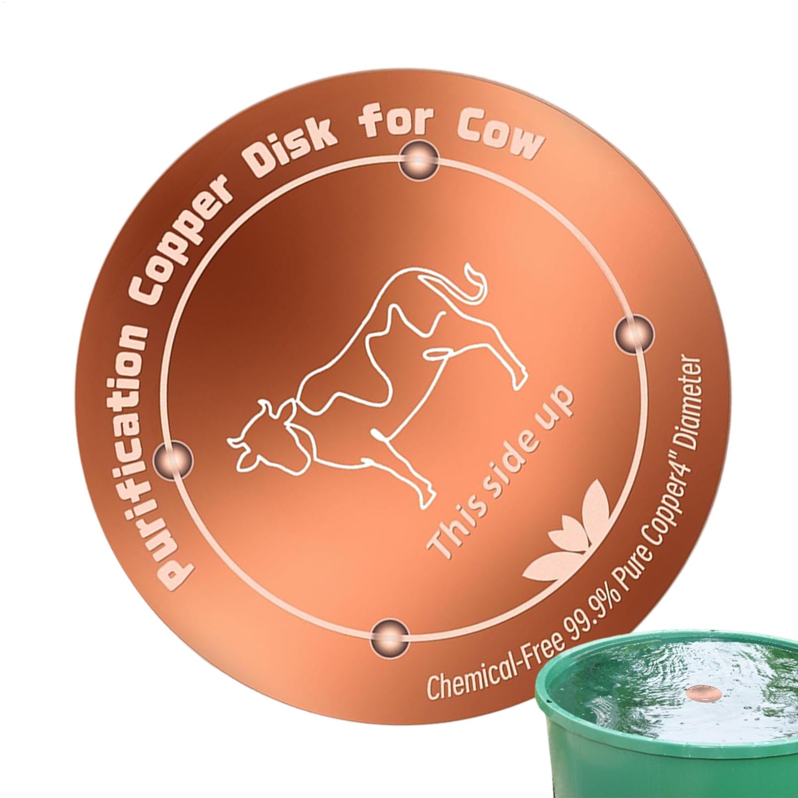 Farming & Agriculture Word Stacks - 銅製飲料水ディスク 4インチ銅製浄水器 牛用水槽浄化プレート オールシーズン対応 鳥用浴槽 プール