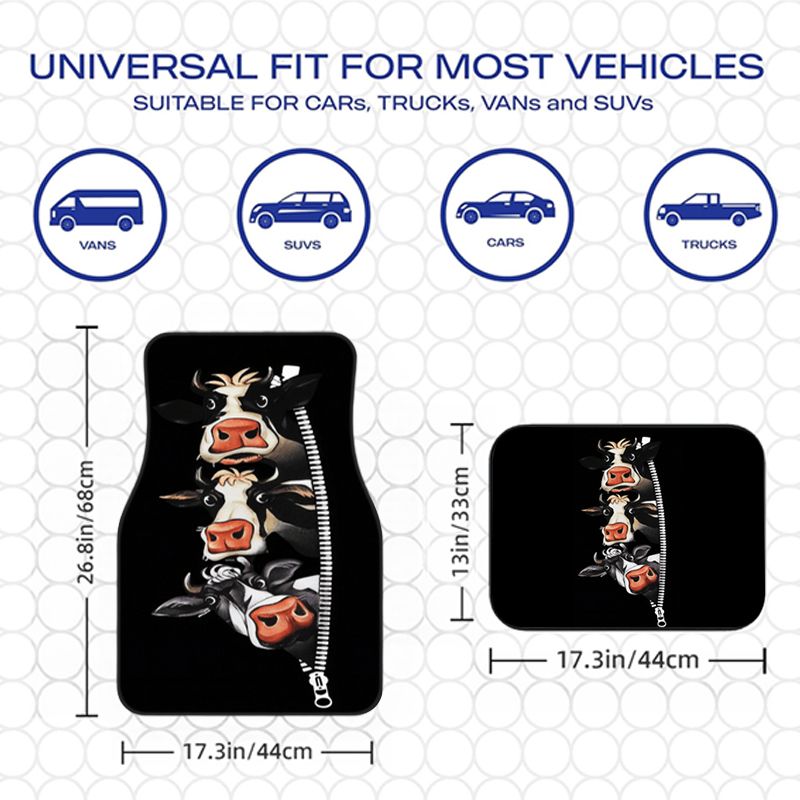 牛ジッパー面白い漫画車のフロアマットユニバーサル自動車カーペ - Cow Mat Rubber のレビューと価格