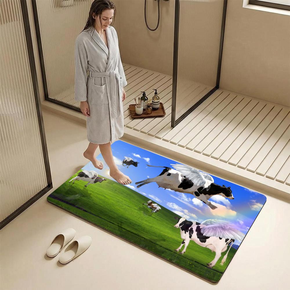 Abstract Cow Animal KWaii フロアマ - Cow Mat Rubber のレビューと価格