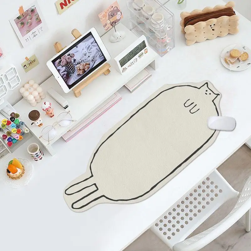 かわいい猫ゲーマーデスクマット革牛大型カーペットかわいいラッ - Cow Mat Rubber のレビューと価格
