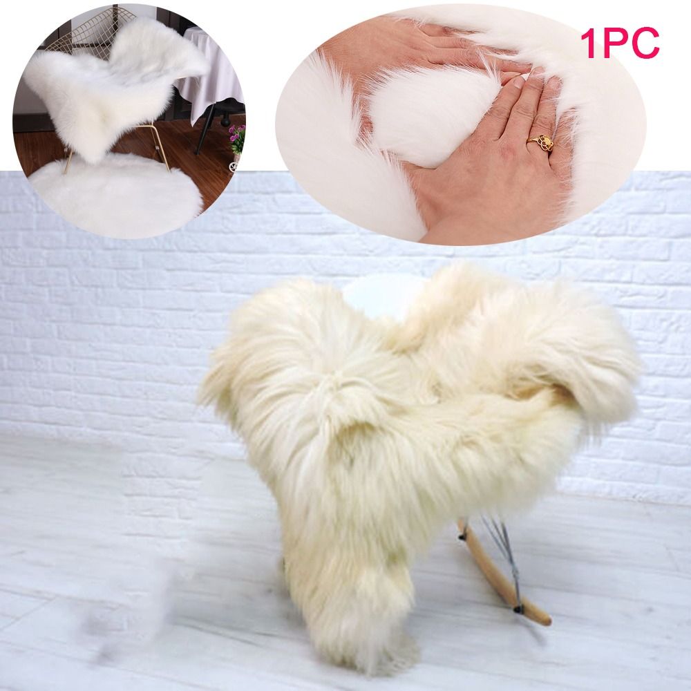 人工シープスキンロングヘアカーペット床ウールふわふわソフトマ - Cow Mat Rubber のレビューと価格